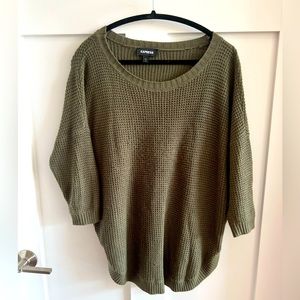 Express Dolman Sleeve Army Green Sweater L